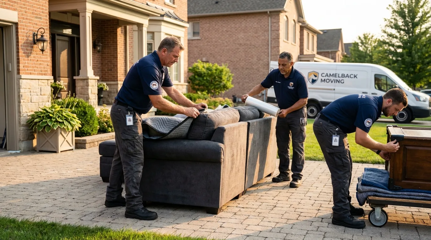 Large estate moving crew wrapping furniture in Baxter Springs, KS